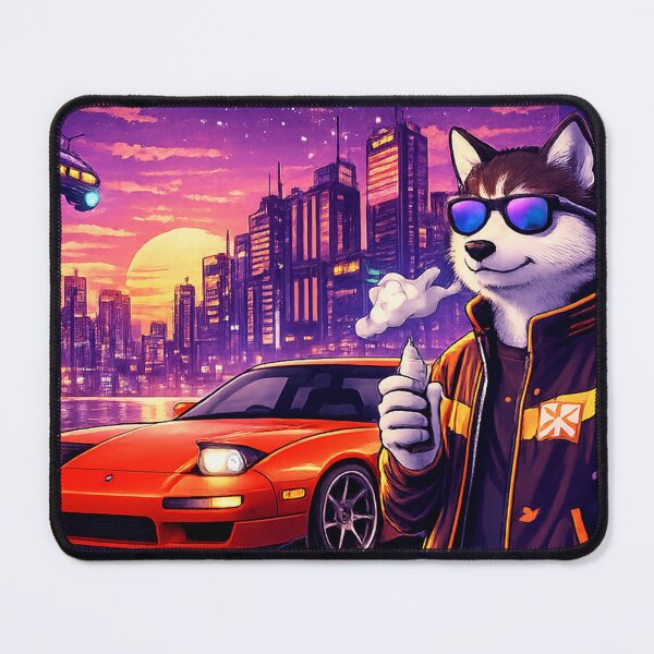 Item preview, Cyber Drift Wolf in a Neon Sunset City designed and sold by ELmestka.