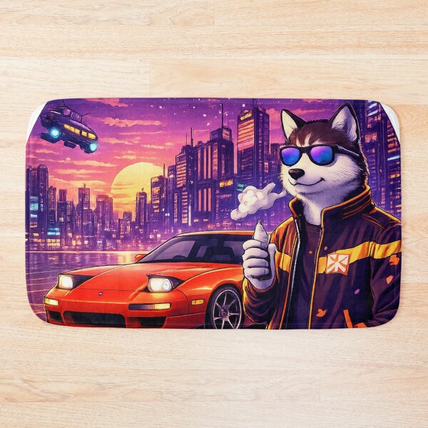 Item preview, Cyber Drift Wolf in a Neon Sunset City designed and sold by ELmestka.
