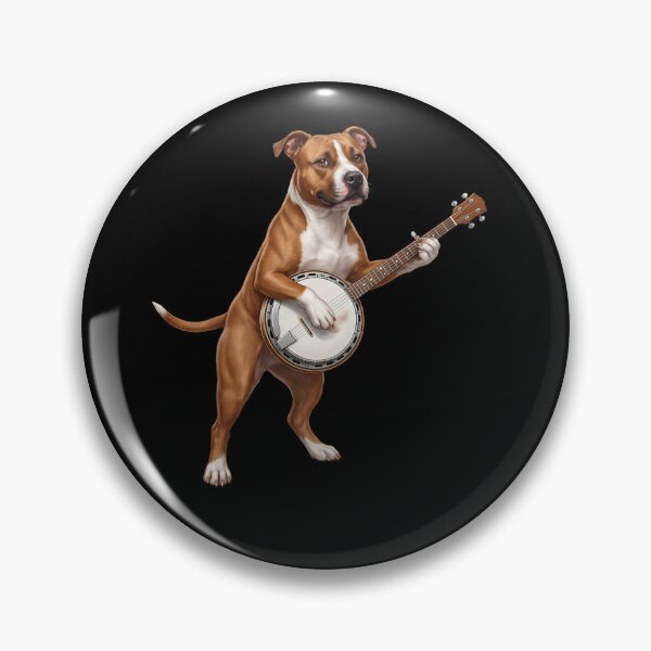 Item preview, American Staffordshire Terrier Playing Banjo Player Banjoist Dog Lover designed and sold by DoodleTortle.