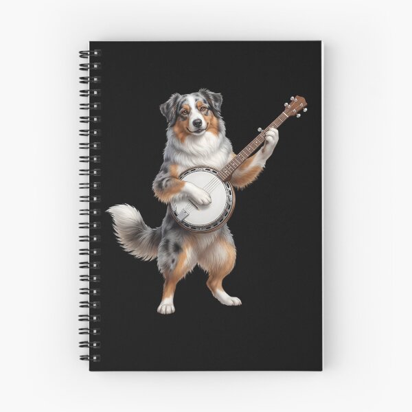 Item preview, Australian Shepherd Playing Banjo Player Banjoist Dog Lover designed and sold by DoodleTortle.