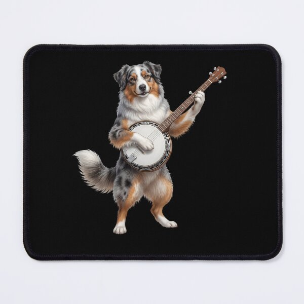 Item preview, Australian Shepherd Playing Banjo Player Banjoist Dog Lover designed and sold by DoodleTortle.