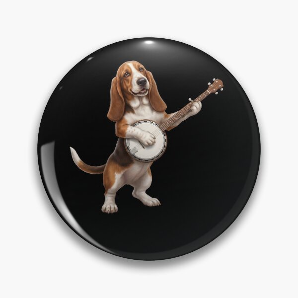 Item preview, Basset Hound Playing Banjo Player Banjoist Dog Lover designed and sold by DoodleTortle.