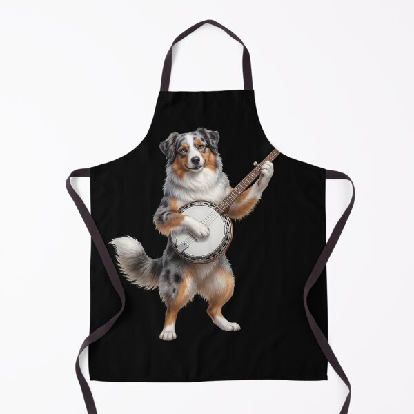 Item preview, Australian Shepherd Playing Banjo Player Banjoist Dog Lover designed and sold by DoodleTortle.