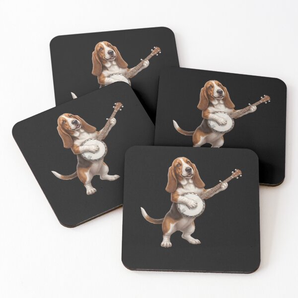 Item preview, Basset Hound Playing Banjo Player Banjoist Dog Lover designed and sold by DoodleTortle.