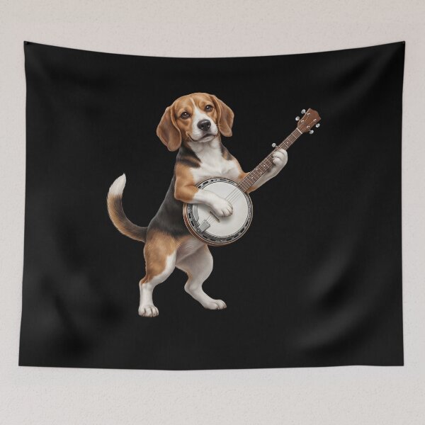 Item preview, Beagle Playing Banjo Player Banjoist Dog Lover designed and sold by DoodleTortle.
