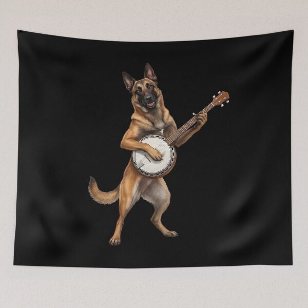 Item preview, Belgian Malinois Playing Banjo Player Banjoist Dog Lover designed and sold by DoodleTortle.