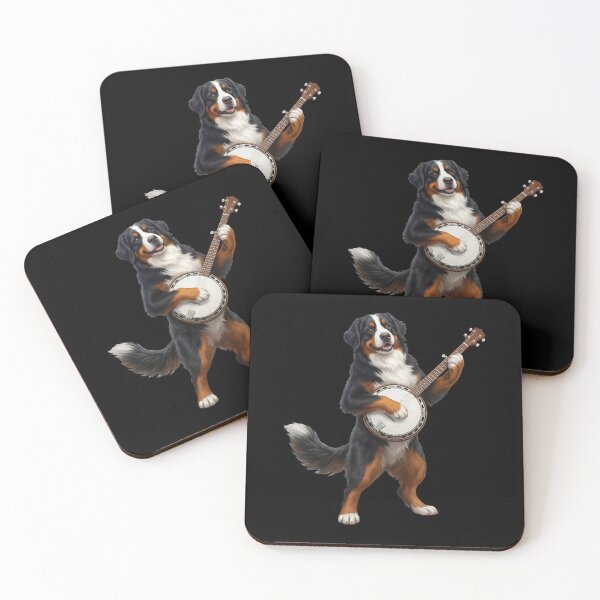 Item preview, Bernese Mountain Dog Playing Banjo Player Banjoist Dog Lover designed and sold by DoodleTortle.