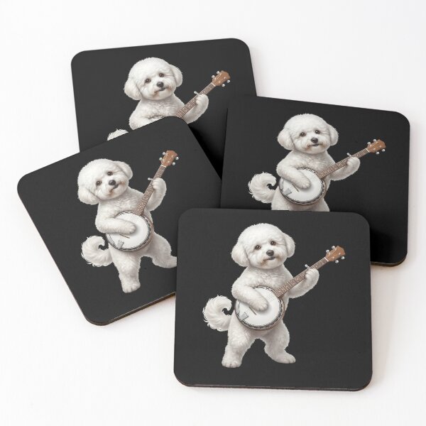 Item preview, Bichon Frise Playing Banjo Player Banjoist Dog Lover designed and sold by DoodleTortle.