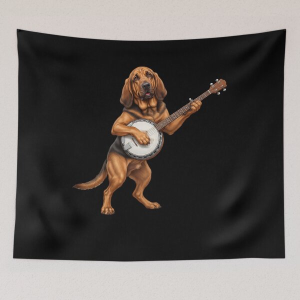 Item preview, Bloodhound Playing Banjo Player Banjoist Dog Lover designed and sold by DoodleTortle.