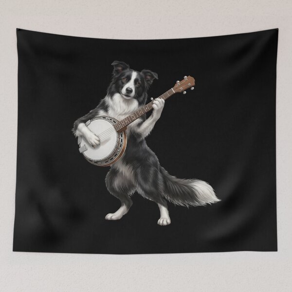 Item preview, Border Collie Playing Banjo Player Banjoist Dog Lover designed and sold by DoodleTortle.