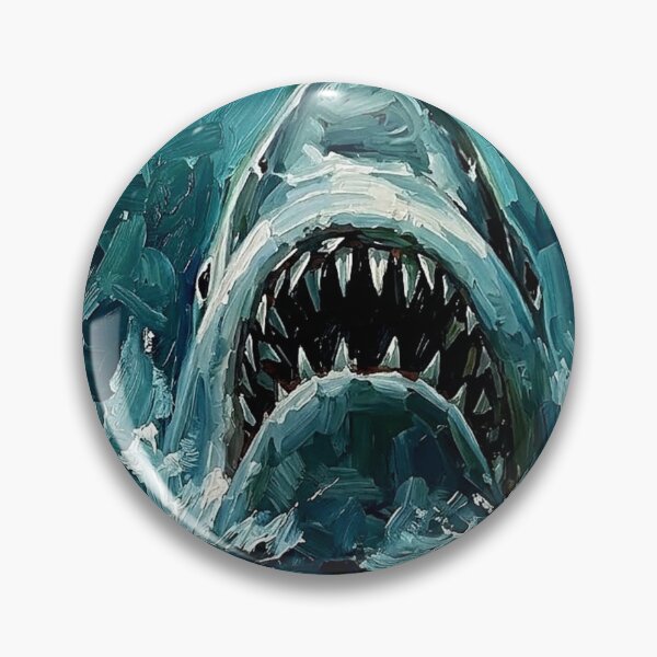 Item preview, The Deep Blue: Jaws Great White Impasto Movie Poster Tribute designed and sold by Art's Diner.