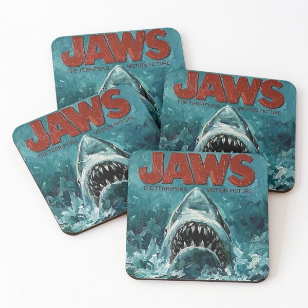 Item preview, The Deep Blue: Jaws Great White Impasto Movie Poster Tribute designed and sold by Art's Diner.