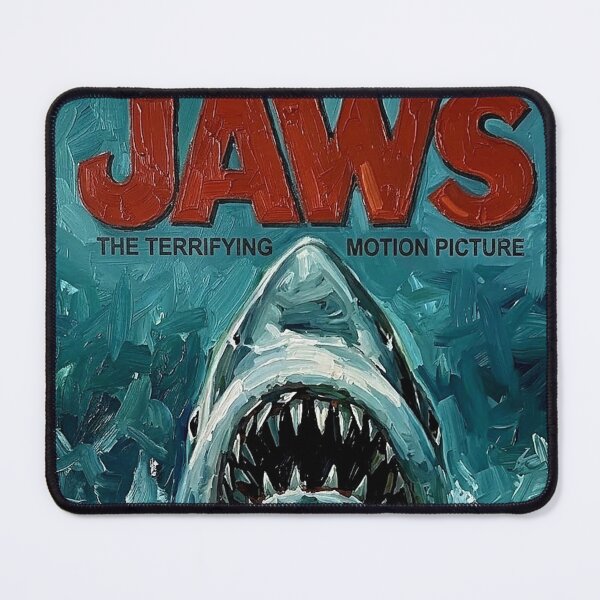 Item preview, The Deep Blue: Jaws Great White Impasto Movie Poster Tribute designed and sold by Art's Diner.