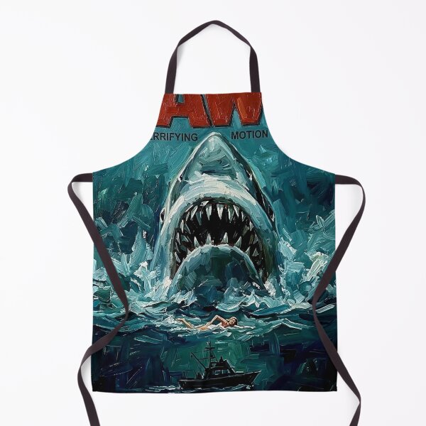 Item preview, The Deep Blue: Jaws Great White Impasto Movie Poster Tribute designed and sold by Art's Diner.