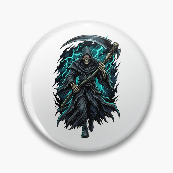 Item preview, Demonic Grim Reaper Emerging From Shadows With Teal Lightning designed and sold by Tong4130.