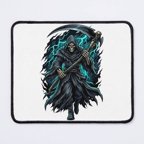 Item preview, Demonic Grim Reaper Emerging From Shadows With Teal Lightning designed and sold by Tong4130.