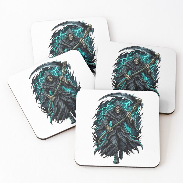 Item preview, Demonic Grim Reaper Emerging From Shadows With Teal Lightning designed and sold by Tong4130.