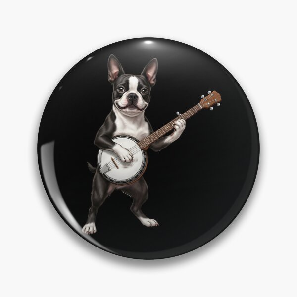 Item preview, Boston Terrier Playing Banjo Player Banjoist Dog Lover designed and sold by DoodleTortle.