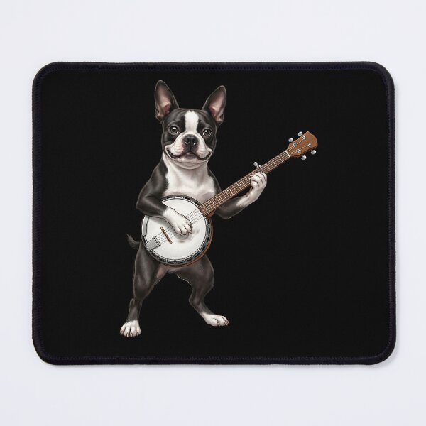 Item preview, Boston Terrier Playing Banjo Player Banjoist Dog Lover designed and sold by DoodleTortle.