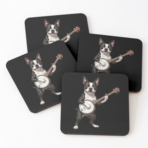 Item preview, Boston Terrier Playing Banjo Player Banjoist Dog Lover designed and sold by DoodleTortle.