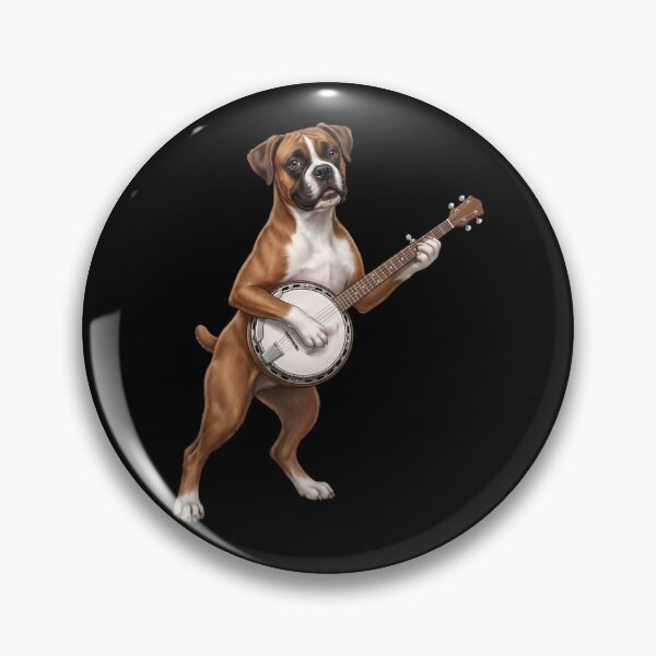 Item preview, Boxer Dog Playing Banjo Player Banjoist Dog Lover designed and sold by DoodleTortle.