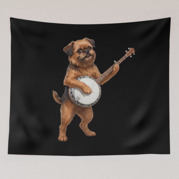 Item preview, Brussels Griffon Playing Banjo Player Banjoist Dog Lover designed and sold by DoodleTortle.