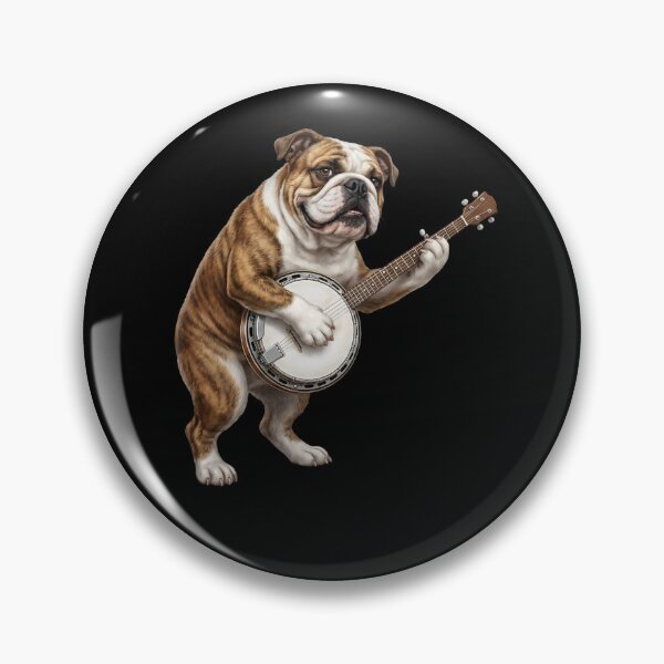 Item preview, Bulldog Playing Banjo Player Banjoist Dog Lover designed and sold by DoodleTortle.