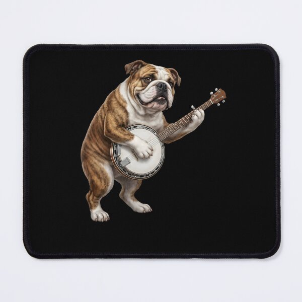 Item preview, Bulldog Playing Banjo Player Banjoist Dog Lover designed and sold by DoodleTortle.