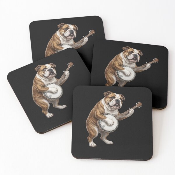 Item preview, Bulldog Playing Banjo Player Banjoist Dog Lover designed and sold by DoodleTortle.