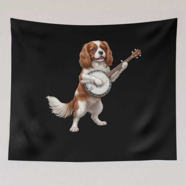 Item preview, Cavalier King Charles Spaniel Playing Banjo Player Banjoist Dog Lover designed and sold by DoodleTortle.