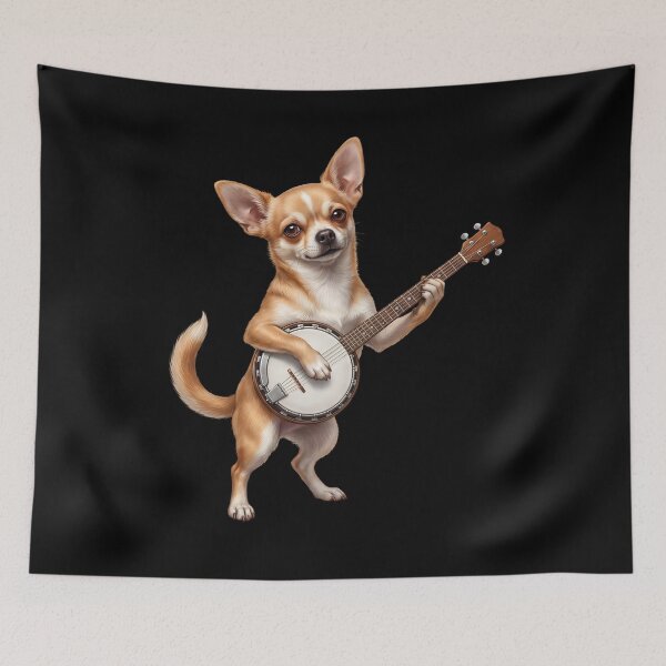 Item preview, Chihuahua Playing Banjo Player Banjoist Dog Lover designed and sold by DoodleTortle.