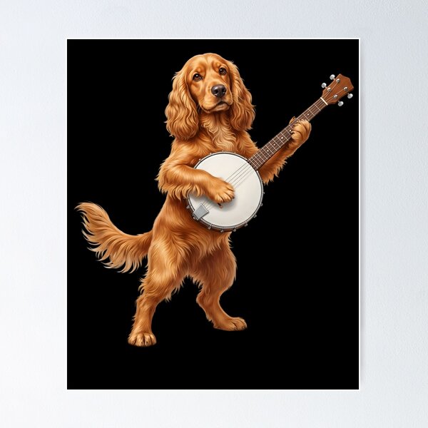 Item preview, Cocker Spaniel Playing Banjo Player Banjoist Dog Lover designed and sold by DoodleTortle.