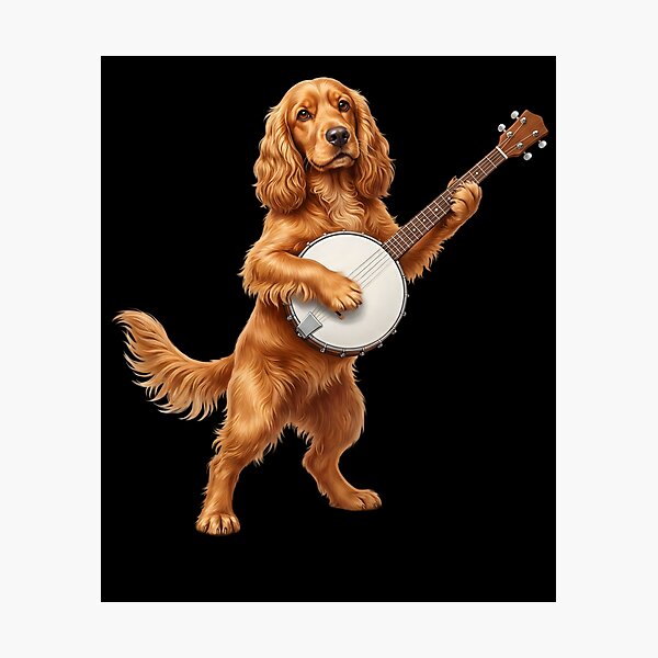 Item preview, Cocker Spaniel Playing Banjo Player Banjoist Dog Lover designed and sold by DoodleTortle.