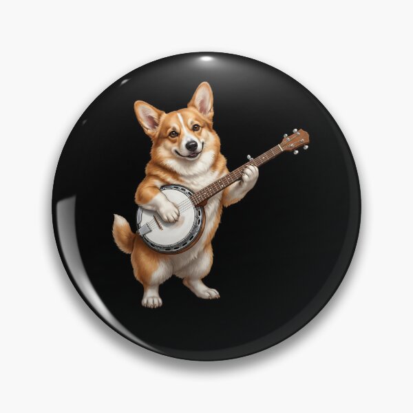 Item preview, Corgi Playing Banjo Player Banjoist Dog Lover designed and sold by DoodleTortle.