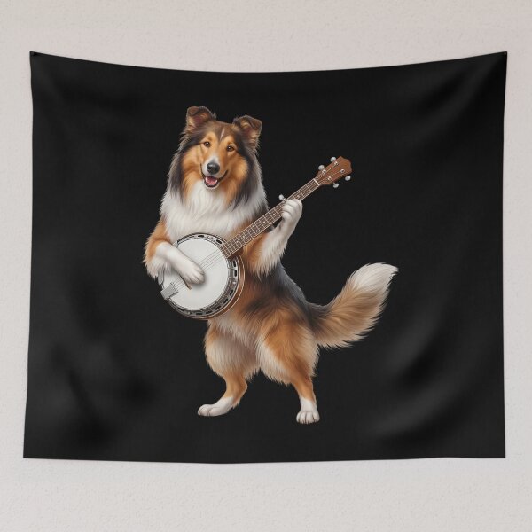 Item preview, Collie Playing Banjo Player Banjoist Dog Lover designed and sold by DoodleTortle.