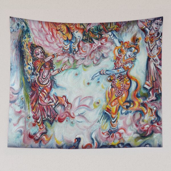 Item preview, Vibrant Dance of Krishna and Gopies designed and sold by Harsh  Malik.