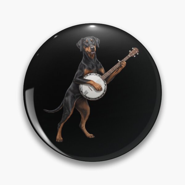 Item preview, Doberman Pinscher Playing Banjo Player Banjoist Dog Lover designed and sold by DoodleTortle.