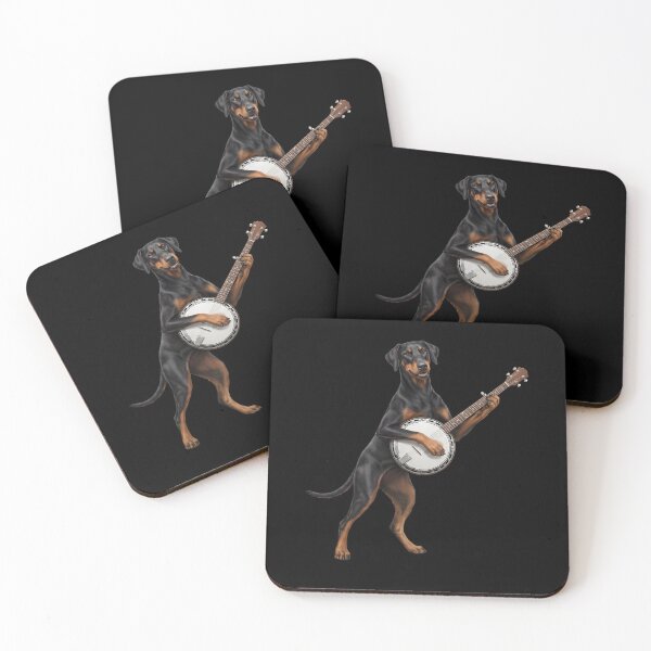 Item preview, Doberman Pinscher Playing Banjo Player Banjoist Dog Lover designed and sold by DoodleTortle.