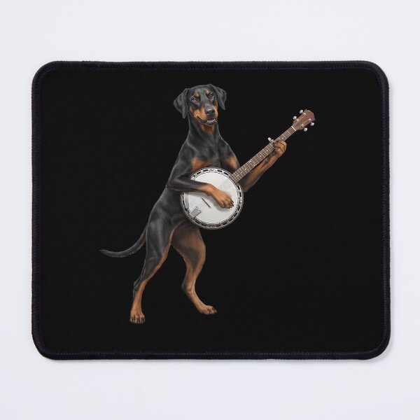 Item preview, Doberman Pinscher Playing Banjo Player Banjoist Dog Lover designed and sold by DoodleTortle.