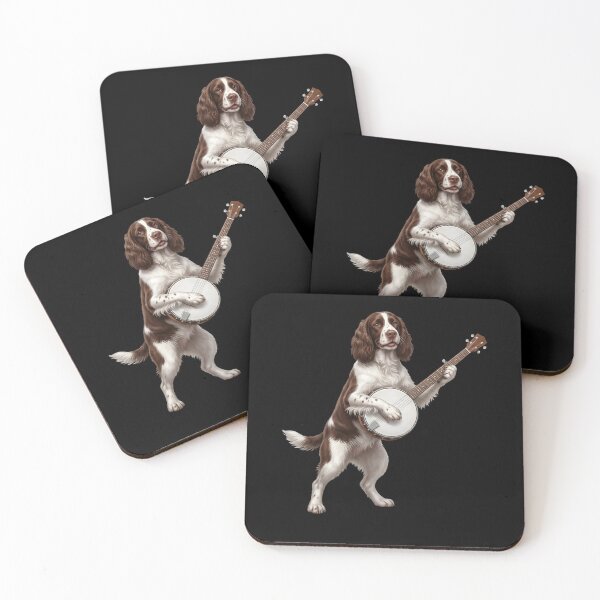 Item preview, English Springer Spaniel Playing Banjo Player Banjoist Dog Lover designed and sold by DoodleTortle.