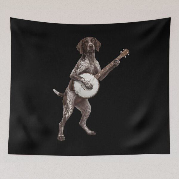 Item preview, German Shorthaired Pointer Playing Banjo Player Banjoist Dog Lover designed and sold by DoodleTortle.