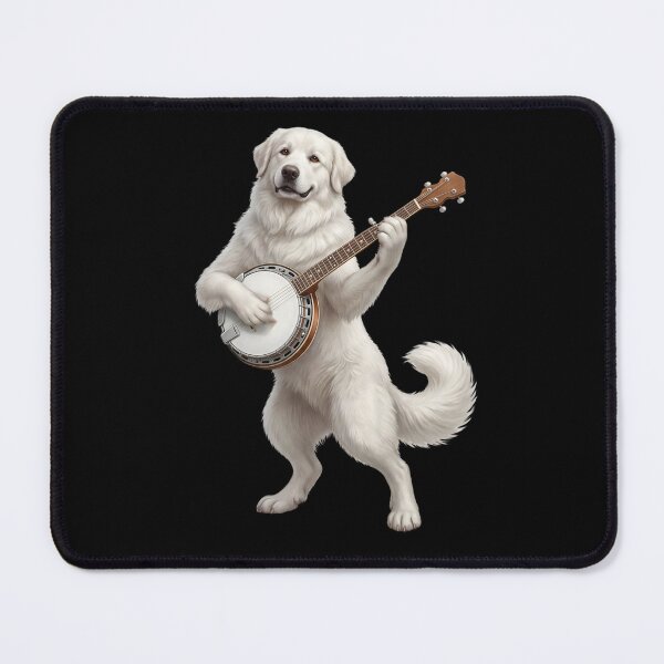 Item preview, Great Pyrenees Playing Banjo Player Banjoist Dog Lover designed and sold by DoodleTortle.
