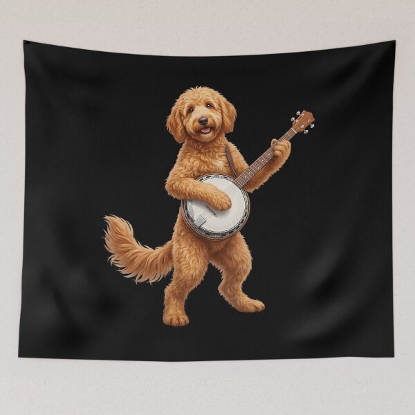 Item preview, Goldendoodle Playing Banjo Player Banjoist Dog Lover designed and sold by DoodleTortle.