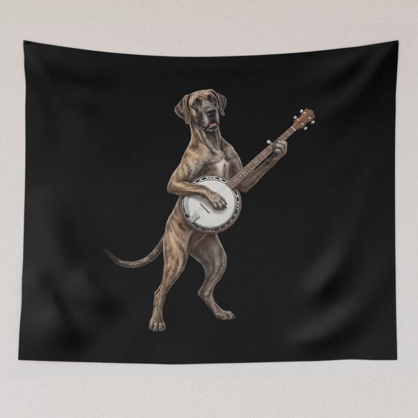 Item preview, Great Dane Playing Banjo Player Banjoist Dog Lover designed and sold by DoodleTortle.