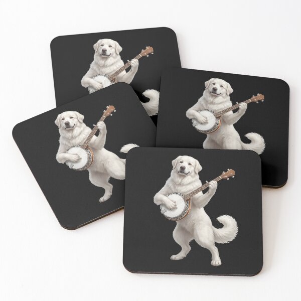 Item preview, Great Pyrenees Playing Banjo Player Banjoist Dog Lover designed and sold by DoodleTortle.