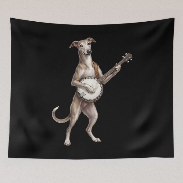 Item preview, Greyhound Playing Banjo Player Banjoist Dog Lover designed and sold by DoodleTortle.