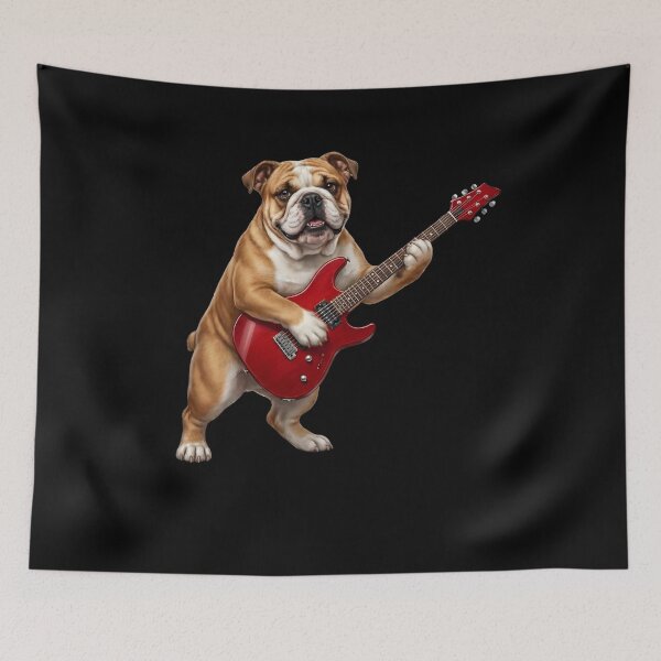 Item preview, Bulldog Playing Electric Guitar Player Guitarist Dog Lover designed and sold by TerryConnells.