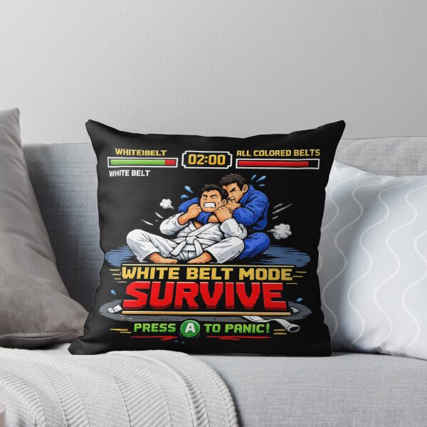 Item preview, Funny BJJ White Belt Mode Survive Retro Video Game Jiu-Jitsu designed and sold by MojaveTradePost.
