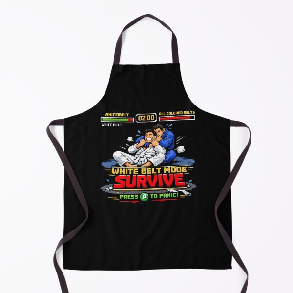 Item preview, Funny BJJ White Belt Mode Survive Retro Video Game Jiu-Jitsu designed and sold by MojaveTradePost.