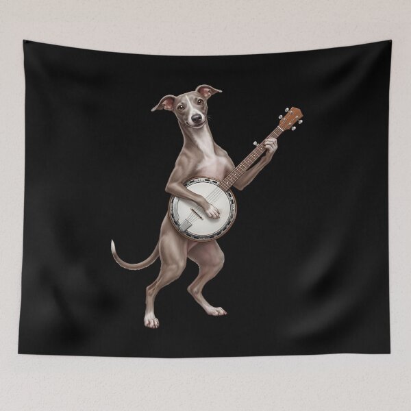 Item preview, Italian Greyhound Playing Banjo Player Banjoist Dog Lover designed and sold by DoodleTortle.